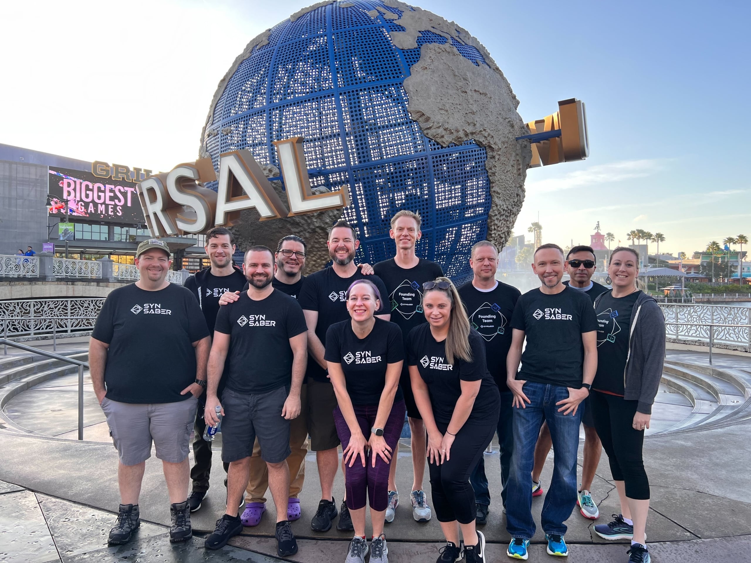 SynSaber OT security startup team picture at Universal Studios